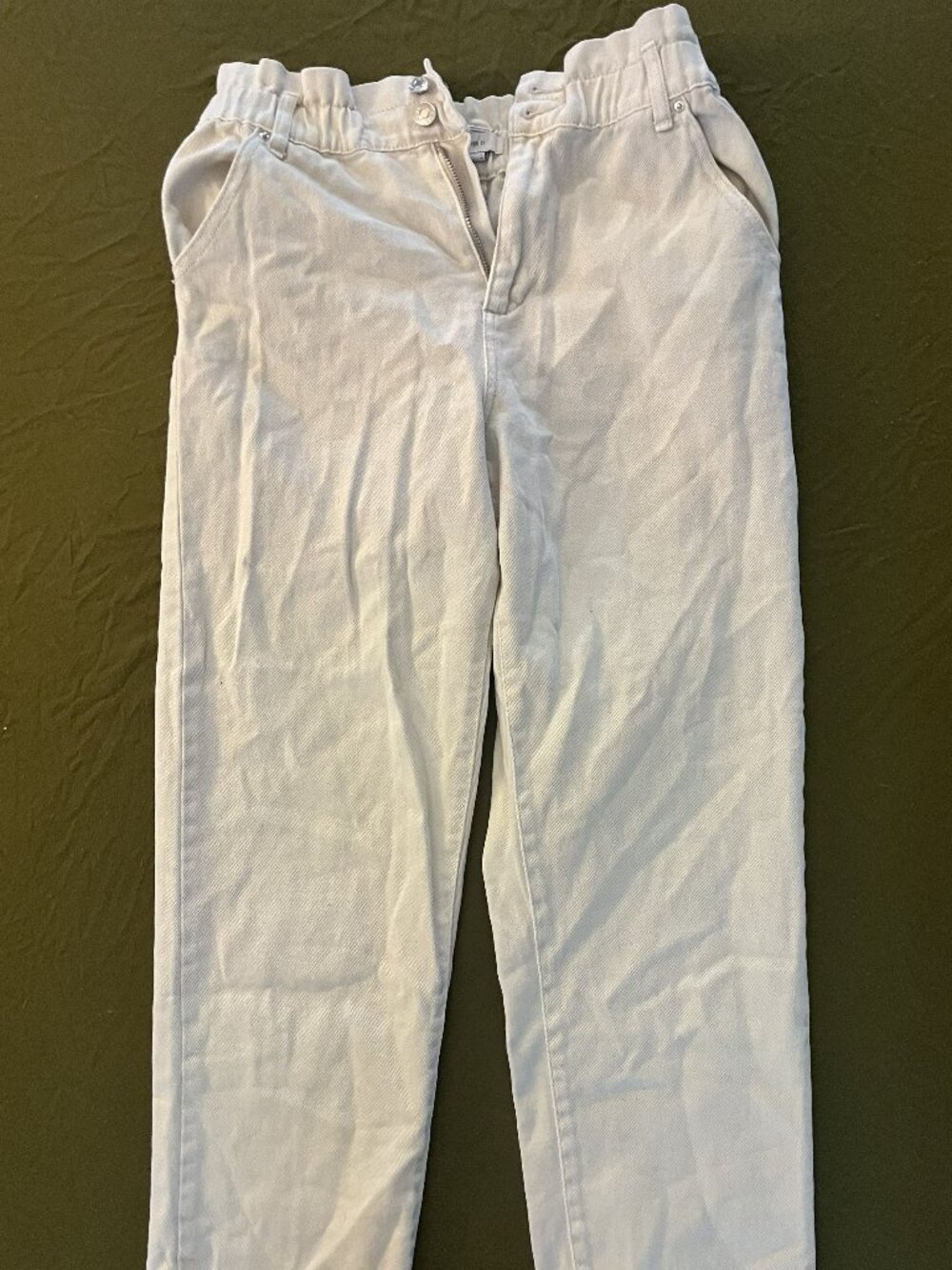 Forever 21 Wide Leg White Denim Pants